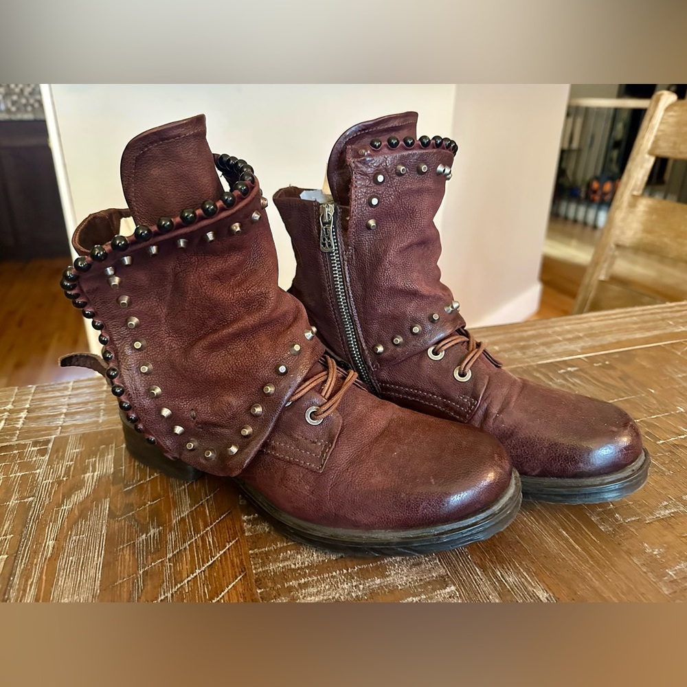 A.S.98 Sequoia Leather Studded Women’s Boots, Size 41 (10)